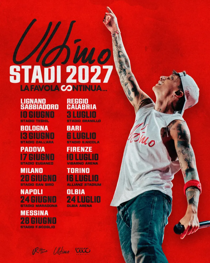 Dopo il live dei record Ultimo annuncia il nuovo tour: sarà a Messina il 28 giugno 2027