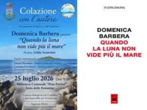 Fwd: Per “Colazione con l’autore” a Isola delle Femmine, sabato 25 luglio, il libro “Quando la luna non vide più il mare” di Domenica Barbera