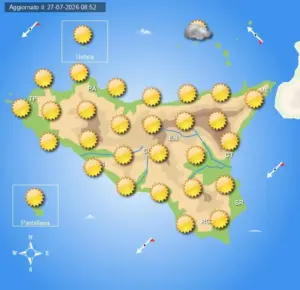 Meteo Sicilia di lunedì 3 agosto