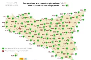 Sicilia nella morsa del caldo: 42,7 gradi a Caltanissetta ed Enna