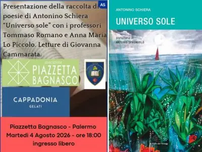 In piazzetta Bagnasco, martedì 4 agosto, “Universo Sole”, l’ultima raccolta di poesie di Antonino Schiera