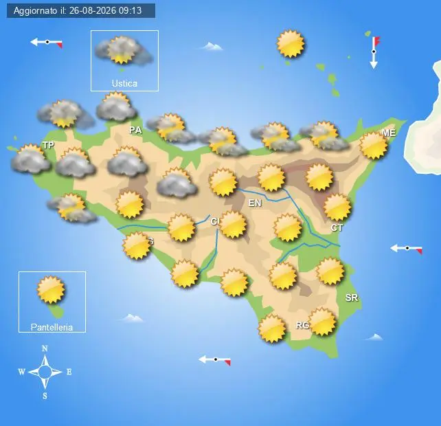 Meteo Sicilia di sabato 29 e domenica 30 agosto