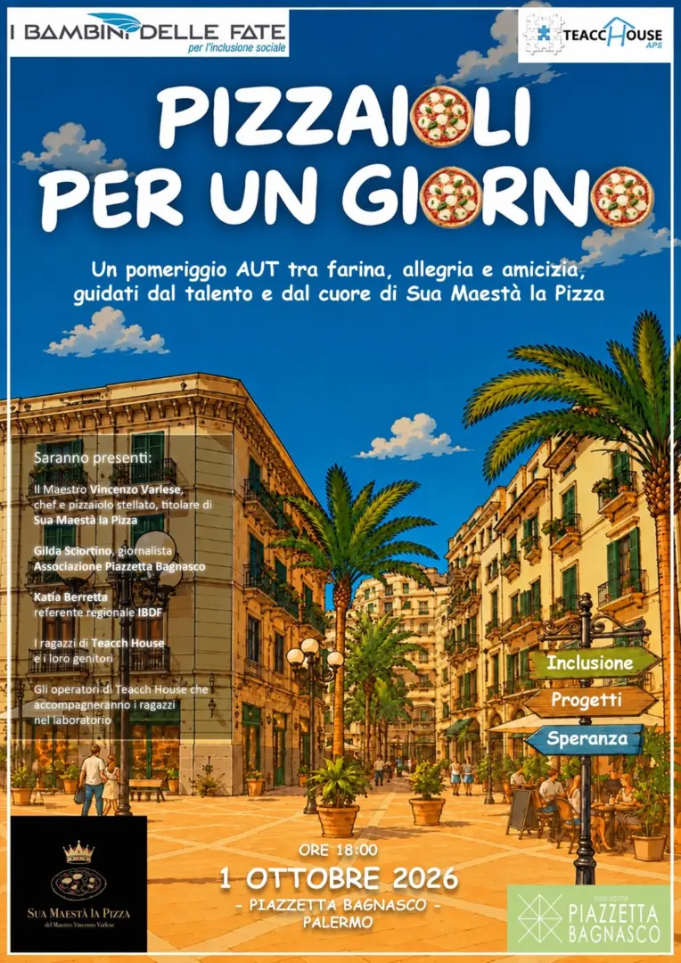 In piazzetta Bagnasco, giovedì 1 Ottobre, protagonista “sua maestà la pizza” e i ragazzi di “Teacch House