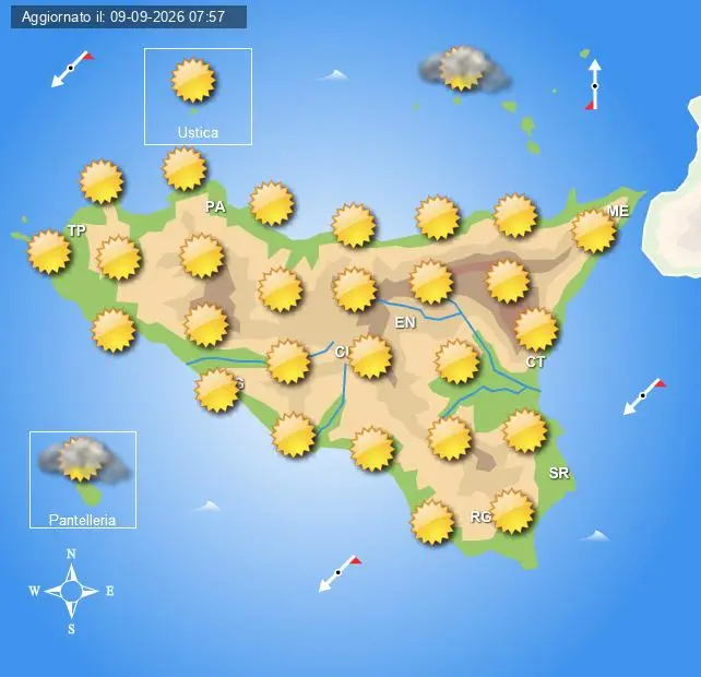 Meteo di giovedì 10 settembre