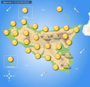 Meteo Sicilia di mercoledì 16 settembre