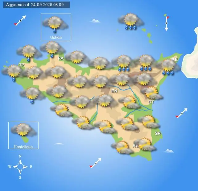 Meteo Sicilia di venerdì 25 settembre