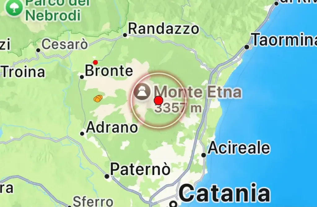 Terremoto di magnitudo 3.9 sull’Etna, scossa nel Catanese: epicentro vicino a Milo