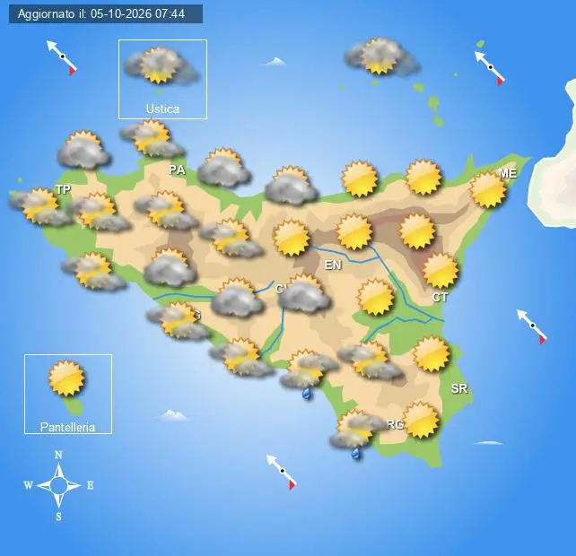 Meteo Sicilia di martedì 6 ottobre