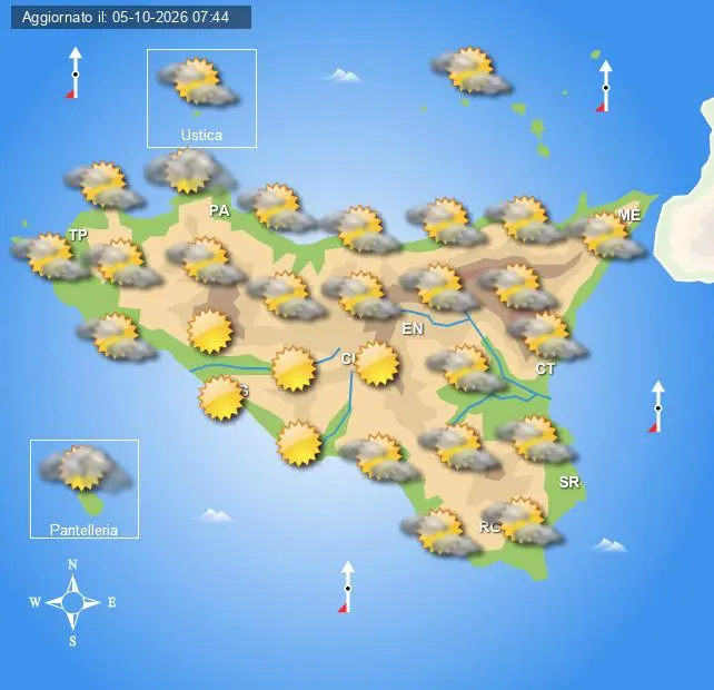 Meteo Sicilia di mercoledì 7 ottobre