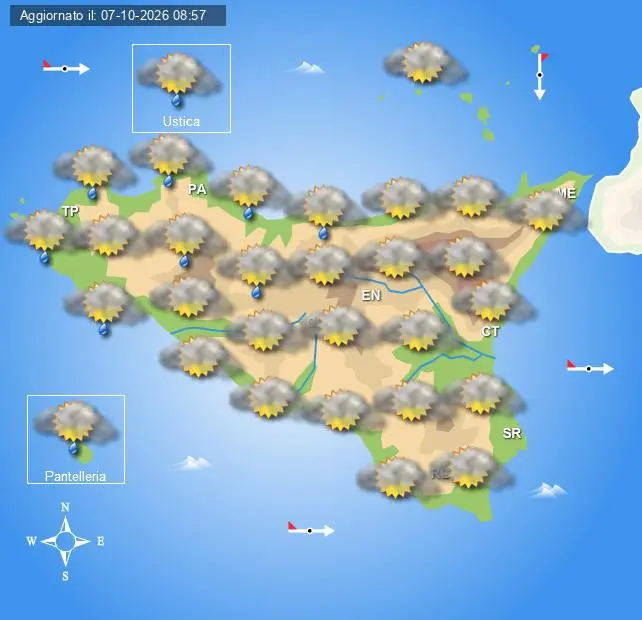 Meteo Sicilia di venerdì 9 ottobre